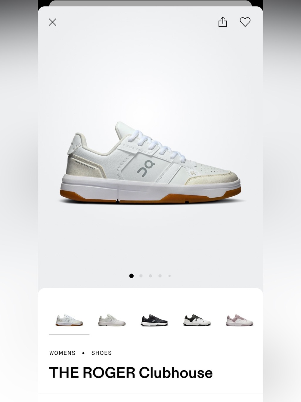 On Running White  Roger Clubhouse Sneaker